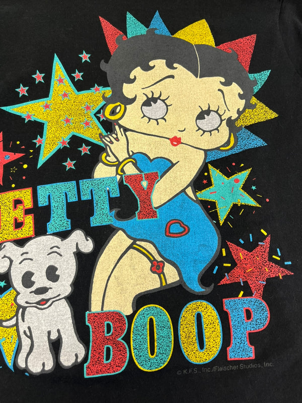 US US古着 90's 90年代 BETTY BOOP ベティーブープ シングルステッチ MADE IN USA VINTAGE ヴィンテージ Tシャツ ブラック Lサイズ 101MT-4728