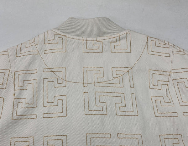ハフ HUF MONOGRAM BOMBER JACKET モノグラム ボンバー ジャケット 白 ジャケット 刺繍 ホワイト Lサイズ 104MT-1291
