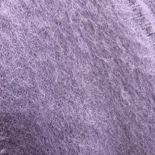 ワコマリア WACKO MARIA モヘヤ ウール混 カーデ ロゴ カーディガン ワンポイント カーディガン パープル Lサイズ 201MT-3708