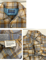 ペンドルトン PENDLETON 70's 70年代 ウール チェックシャツ ボードシャツ  ネルシャツ 開襟 オープンカラー ボックス vintage ヴィンテージ MADE IN USA アメリカ製  長袖シャツ ベージュ Mサイズ 101MT-5361