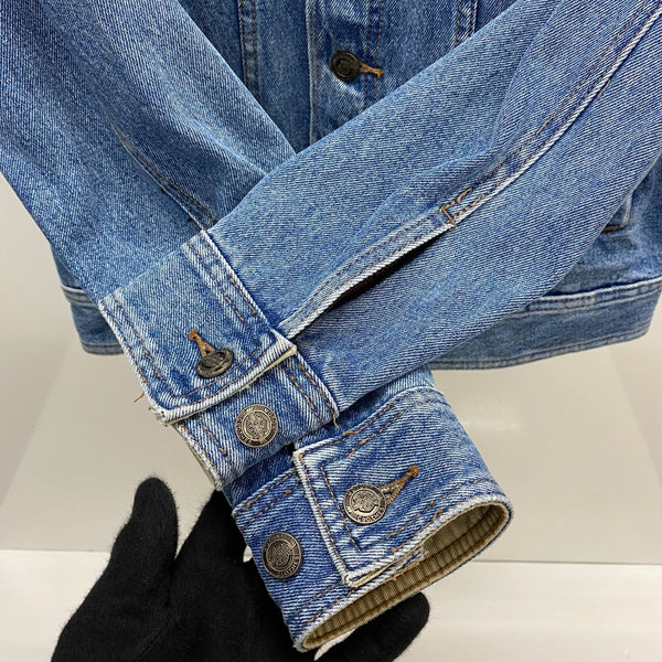 【曜日割引対象外】 ハーレーダビッドソン Harley-Davidson 刺繍ロゴ イーグル デニムジャケット Gジャン ジャケット ブルー Sサイズ 201MT-4152 VB