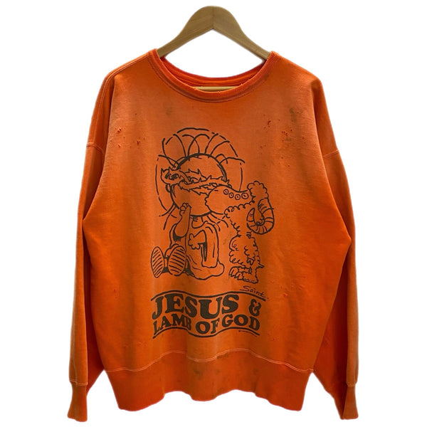 セントマイケル SAINT MICHAEL JS & LMB CRW SWEAT SM-YS8-0000-028 スウェット オレンジ Lサイズ 201MT-4163