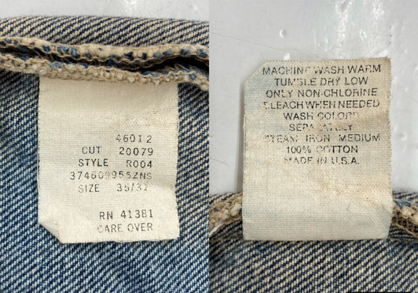 ダブルアールエル RRL 90s DENIM PANTS デニム パンツ ジップフライ ジーパン ジーンズ USA製 Ralph Lauren インディゴ 青 ロゴ R004 デニム ブルー サイズ 35 104MB-232