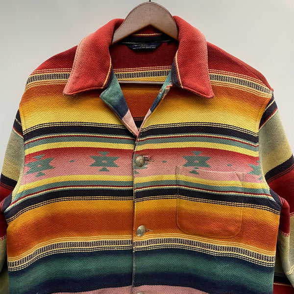 【曜日割引対象外】 ラルフローレン RALPH LAUREN 80's 90's ネイティブ柄 ラグジャケット 三角タグ USA製 ジャケット マルチカラー Sサイズ 201MT-4050 VB