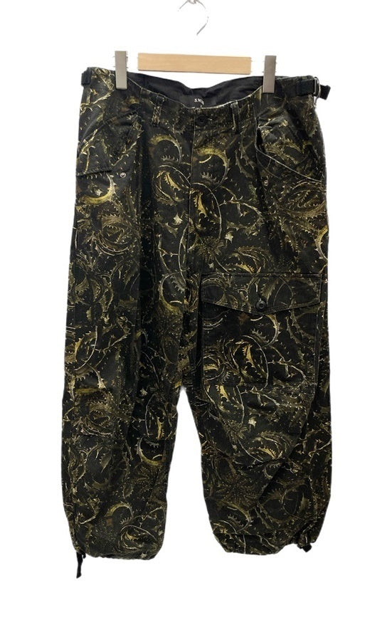 エスダブリューユーエヌ S.W.U.N × Dyckiayouup ディッキアユーアップ Redfish Double KneePainter Pants ボトムスその他 総柄 ブラック Lサイズ 101MB-434