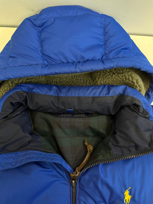 ラルフローレン RalphLauren ダウンジャケット フード バイカラー オレンジ×青 ジャケット ブルー Sサイズ 101MT-5391