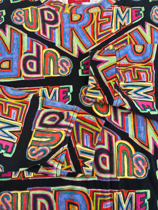 シュプリーム SUPREME 20AW Perspective L/S Top 総柄 グラフィック ロングスリーブ ロンT マルチカラー Sサイズ 101MT-5149