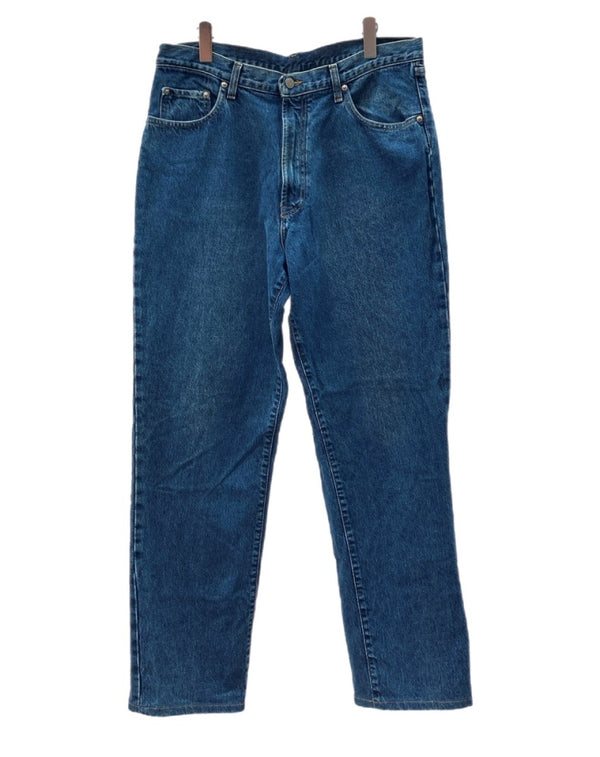 ダブルアールエル RRL 90s DENIM PANTS デニム パンツ ジップフライ ジーパン ジーンズ USA製 Ralph Lauren インディゴ 青 ロゴ R004 デニム ブルー サイズ 34 104MB-213