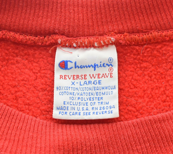 チャンピオン Champion 90s 90's 刺繍タグ REVERSE WEAVE リバースウィーブ USA製 script logo スクリプト ロゴ XL スウェット レッド 103MT-2619
