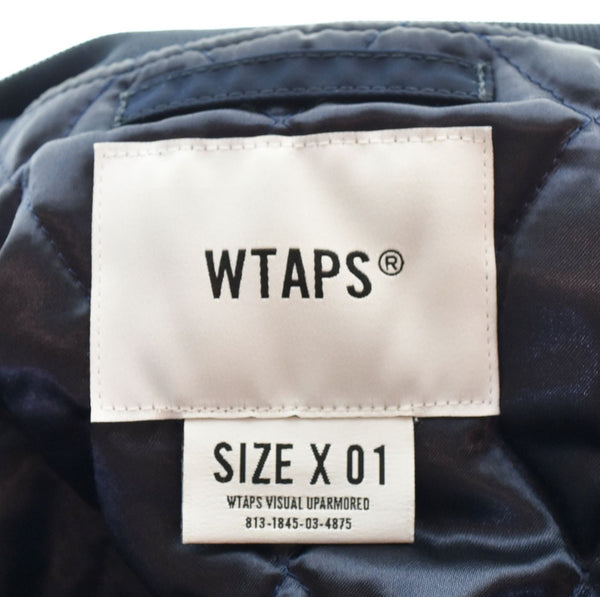 ダブルタップス WTAPS 18SS BENCH JACKET ベンチ ジャケット スタジャン サテン スタジアムジャケット  181TQDT-JKM02  1 ジャケット ネイビー 103MT-2382