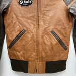 【曜日割引対象外】 ショット SCHOTT レザージャケット ラムレザー スター 袖切替 3181030 ジャケット ブラウン XSサイズ 201MT-4557 VB