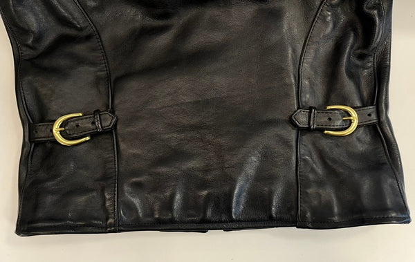 バンソン VANSON 襟付きシングル ライダース レザー ジャケット USA製 アメリカ製 黒  表記サイズ38 ジャケット ブラック 101MT-4559