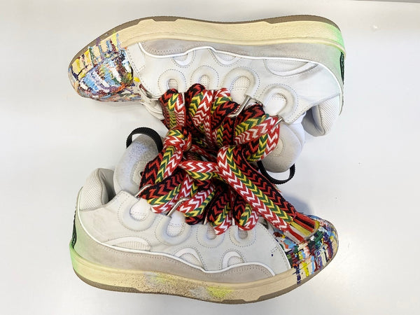 ランバン LANVIN GALLERY DEPT. x LANVIN PAINTED Leather Curb ギャラリーデプト ペイント スニーカー ホワイト系 白 シューズ FM-SKRK11-DRGD-E21 メンズ靴 スニーカー マルチカラー サイズ 42 101sh-2107