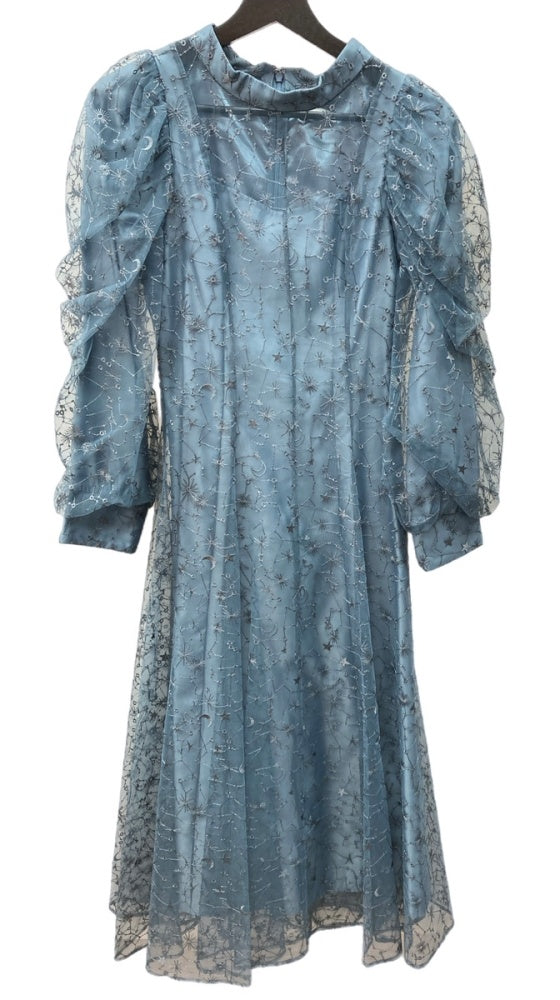 ジル バイ ジル スチュアート JILL by JILLSTUART ホロスコープ シシュウ チュール ドレス DRESS オケージョン パーティ ロング丈 星座 Wステッチ バックリボン ロゴ BLUE 青 125-4140001 ワンピース 刺繍 ブルー Sサイズ 104LT-169