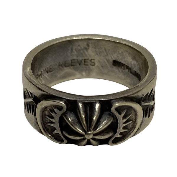 【曜日割引対象外】 【中古】サンシャインリーブス SUNSHINE REEVES スタンプワークリング Navajo ナバホ族 16号 メンズジュエリー・アクセサリー インディアンジュエリー 指輪・リング シルバー 201goods-770 VB