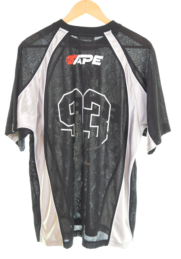 アベイシングエイプ A BATHING APE ソリッドカモジャカードマルチフットボールジャージ 001CSL301312M ロンT ブラック Mサイズ 103MT-3014