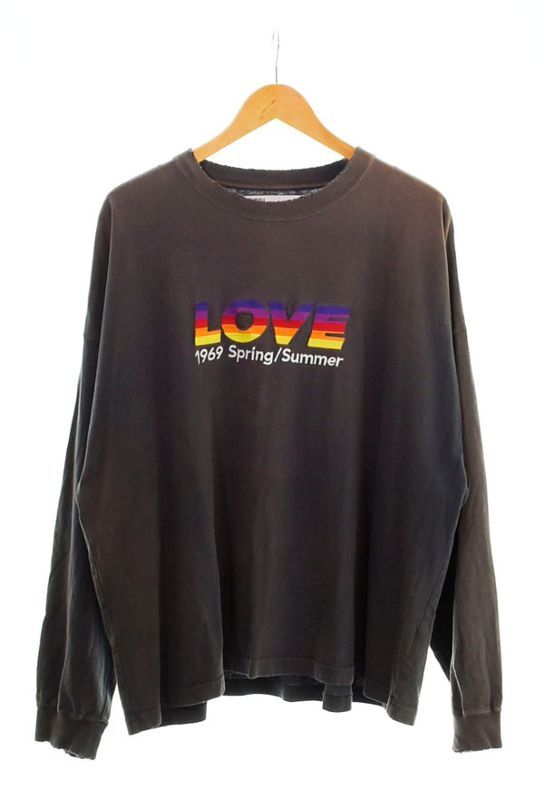 ダイリク DAIRIKU 21SS LOVE Vintage Long Sleeve Tee ダメージ加工 21SS C-4 ロンT ブラック フリーサイズ 103MT-1509