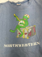 チャンピオン Champion 70's 70年代 バータグ Kermit カーミット プリント vintage ヴィンテージ made in USA アメリカ製 Tシャツ ブルー Lサイズ 101MT-4043