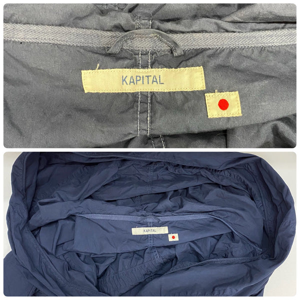 【曜日割引対象外】 キャピタル KAPITAL コットン ビッグフード コットンジャケット パーカ ネイビー Mサイズ 201MT-4410 VB