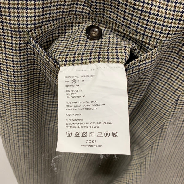ヨーク YOKE チェックパンツ YK19SS0033P スラックス ベージュ XSサイズ 201MB-1198