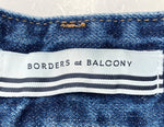 ボーダーズアットバルコニー BORDERS at BALCONY 22SS FLARE DENIM PANTS フレア デニムパンツ ジーンズ JEANS キルティングステッチ BLUE 青 INDIGO インディゴ SIZE38 BD2121-3E-09 デニム ロゴ ブルー 104LB-23