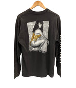 ファッション ヴィクティム FASHION VICTIM 90's 90年代 BETTY PAGE ベティーペイジ ピンナップガール 袖プリント ロンT VINTAGE ヴィンテージ ロンT ブラック Lサイズ 101MT-4460