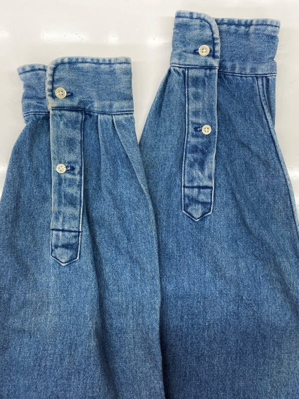 ラルフローレン RalphLauren 90s POLO BEAR DENIM SHIRT ポロ ベア デニム シャツ ボタンダウン 胸ポケット 刺繍 長袖 青 長袖シャツ ロゴ ブルー Lサイズ 104MT-2307