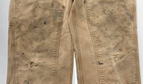 カーハート Carhartt Loose Original Fit ダブルニー ダック ペインターパンツ メキシコ製 フェード 茶 無地 ボトムスその他 ブラウン 32×30 104MB-358
