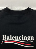 バレンシアガ BALENCIAGA Campaign Logo Sweatshirt キャンペーン ロゴ スウェットシャツ トレーナー 長袖 黒 556147 スウェット プリント ブラック Mサイズ 104MT-646