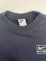 ナイキ NIKE ×STUSSY ステューシー Washed NRG Fleece Crewneck ウォッシュド フリーフ クルーネック トレーナー 裏起毛 黒 DO5310-010 XS スウェット ブラック 101MT-5136