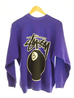 ステューシー STUSSY 90's OLD STUSSY Sweatshirt 8ball オールドステューシー 8ボール スウェット 紫 スウェット パープル Lサイズ 103MT-2331