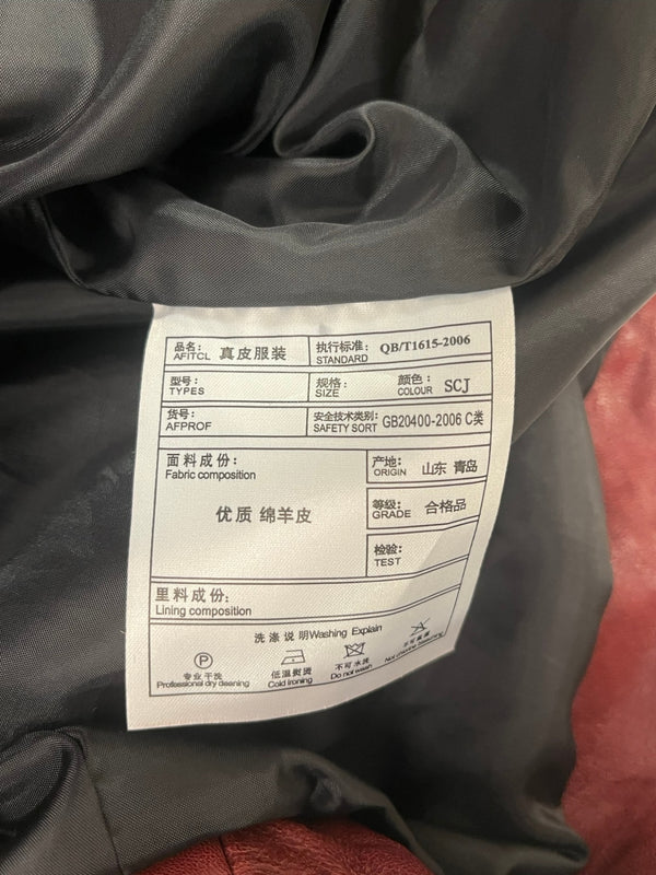 フォータイム FORTIME タグ付き シングルライダース 本革 ラムレザー ジャケット ワインレッド Lサイズ 101MT-5308