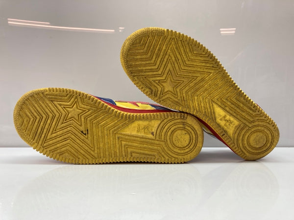 アベイシングエイプ A BATHING APE × DC COMICS コミックス BAPESTA SUPERMAN ベイプスタ スーパーマン MARVEL ローカット シューズ 黄 青  FS-001 メンズ靴 スニーカー ブルー 26.5cm 104S-997