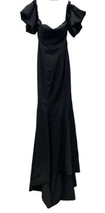 ドレスプロダクション DRESS PRODUCTION ウェディングドレス オフショルダー Aライン レースアップ 編み上げデザイン フリル 結婚式 前撮り 二次会 BLACK 黒 ワンピース ブラック 104LT-195