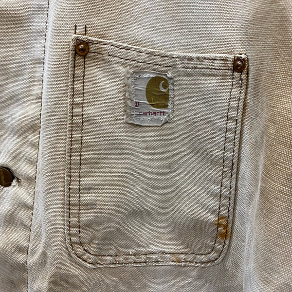 【曜日割引対象外】 カーハート Carhartt 70's Chore Coat デカCボタン カバーオール ジャケット ベージュ 40サイズ 201MT-4501 VB