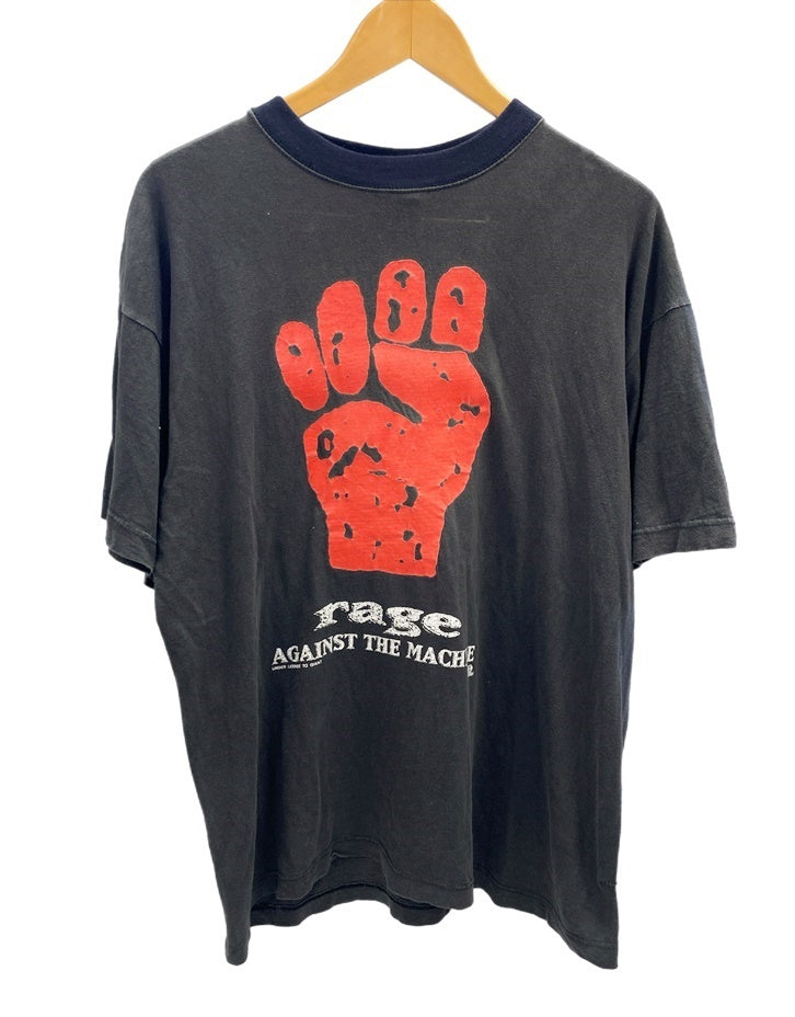 バンドアイテム BAND-ITEM 90s 90's RAGE AGAINST THE MACHINE 火炎瓶 チャコールグレー系 半袖 Tシャツ  プリント ブラック 101MT-2403 | 古着通販のドンドンサガール