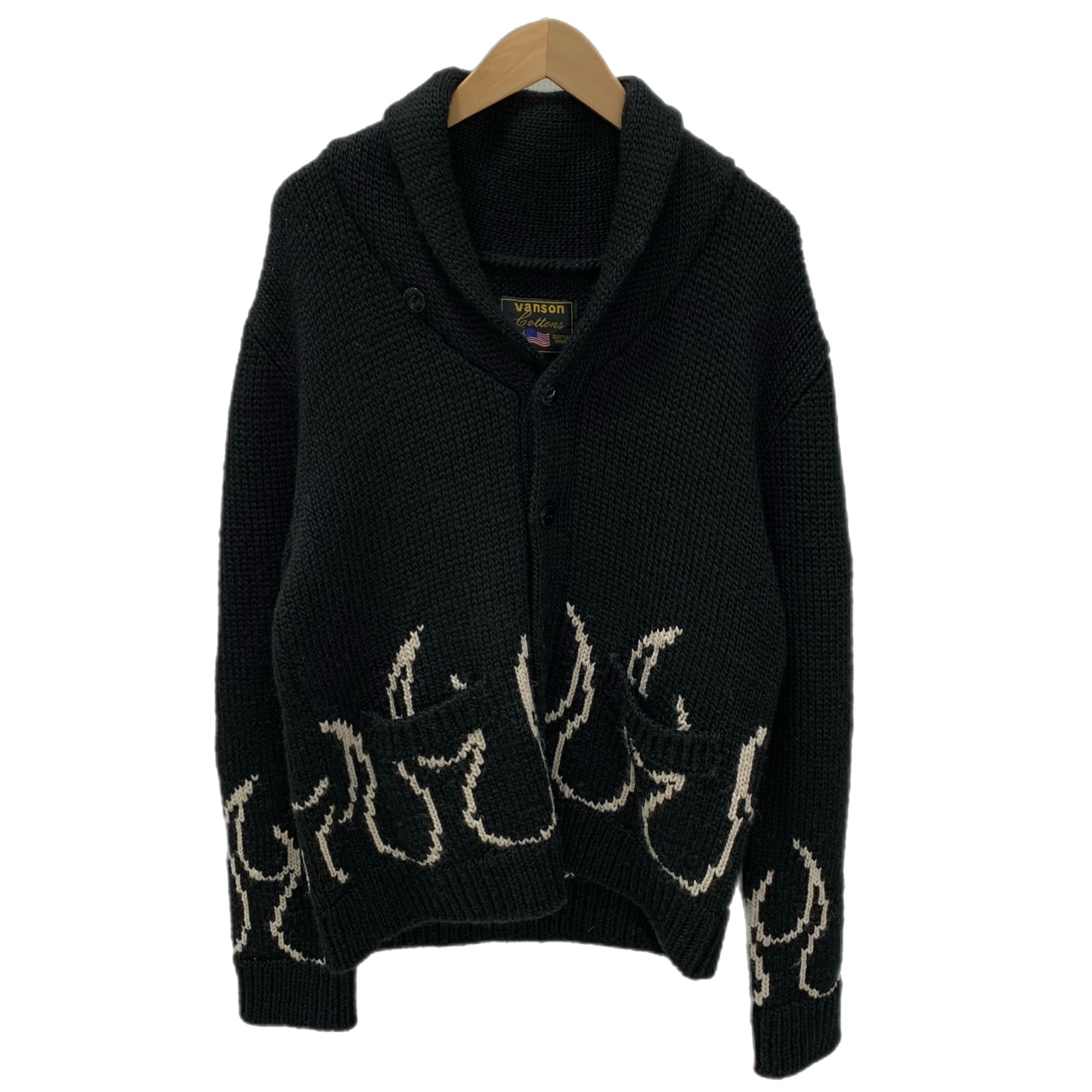 VANSON スカル カウチンニット ジップ カーディガン 【公式通販