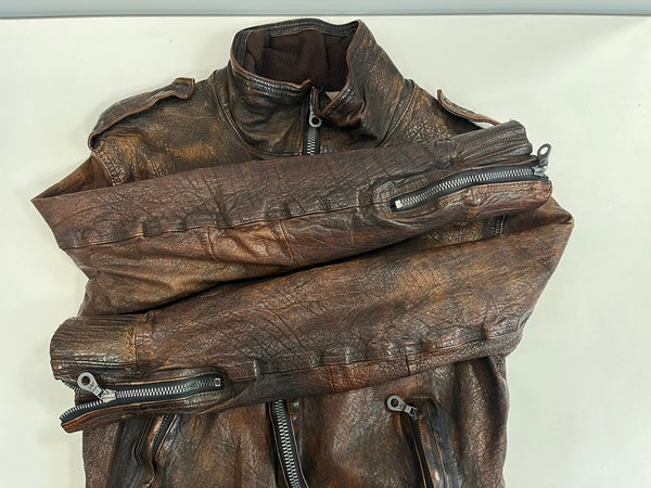 バックラッシュ BACKLASH イサムカタヤマ ISAMU KATAYAMA バッファローレザー シングルライダースジャケット レザージャケット 茶 982-02 ジャケット ブラウン Sサイズ 101MT-4560