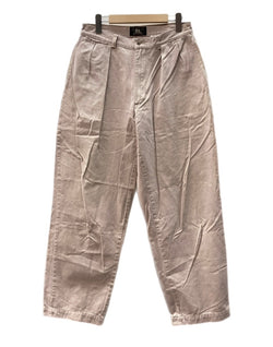 ダブルアールエル RRL 90s TACK CHINO PANTS タック チノ パンツ ジップフライ ワーク トラウザーズ 三ツ星タグ USA製 Ralph Lauren 薄茶 無地 チノパン ベージュ 31×34 104MB-342