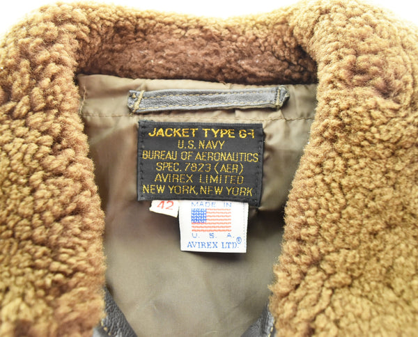 アビレックス AVIREX G-1 レザー フライトジャケット ムートン ボア ブルゾン  42 ジャケット 103MT-3510