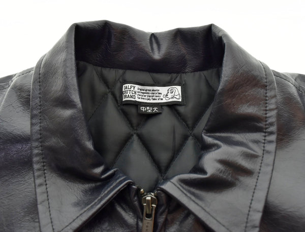 ガルフィー GALFY 犬革 怒顔アングリー ANGRYGALFY ライダースジャケット ブルゾン 黒 ジャケット ブラック Lサイズ 103MT-1758
