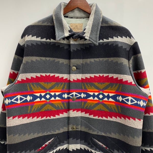 【曜日割引対象外】 ペンドルトン PENDLETON 80's HIGH GRADE WESTERN WEAR ネイティブ柄 USA製 ウール ジャケット グレー 201MT-4774 VB