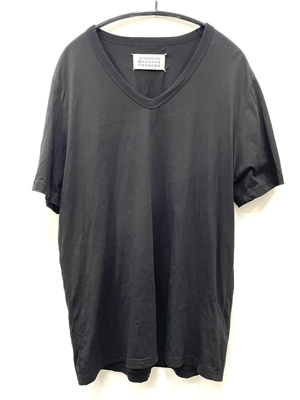 メゾン マルタン マルジェラ Maison Martin Margiela Vネック 無地 TEE S50GC0388 52 Tシャツ ブラック 601MT-55