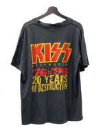 バンドTシャツ BAND-T KISS 20YEARS OF DESTRUCTION 両面プリント バンT ロックT ヴィンテージ 黒 サイズ不明 Tシャツ プリント ブラック 104MT-482