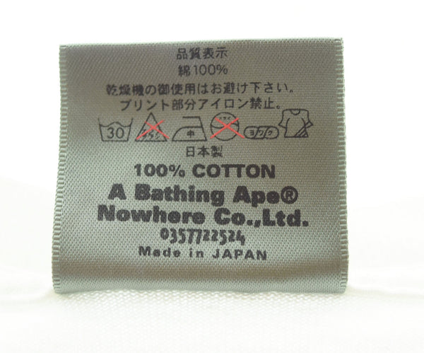 アベイシングエイプ  A BATHING APE BAPE STA 初期 print T-shirt プリント Tシャツ 白 Tシャツ ホワイト Mサイズ 103MT-2868