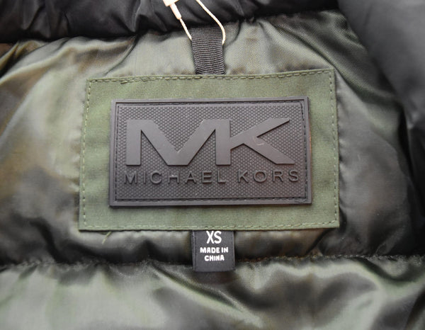 マイケルコース MICHAEL KORS Benson Faux Fur Trim Woven Parka ベンソン ファー パーカー 中綿 アウター OLIVE オリーブ MC27350 XS ジャケット グリーン SSサイズ 103MT-2198