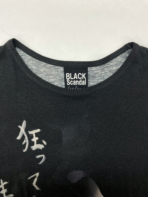 ヨウジヤマモト Yohji Yamamoto BLACK Scandal 20SS × 内田すずめ UCHIDA Face Print T-Shirt TypeA 顔柄丸首半袖A Ｔシャツ 黒 HN-T18-273 サイズ 3 Tシャツ 総柄 ブラック 104MT-1074
