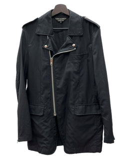 コムデギャルソン COMME des GARCONS OMME PLUS 12SS WOOL RIDERS JACKET ウール ライダース ジャケット Tailoring for Punks ジップアップ アウター 黒 PI-J112 ジャケット 無地 ブラック Mサイズ 104MT-2219