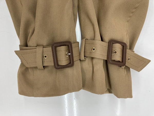 アメリ AMERI MINIMAL FLARE LONG TRENCH COAT ミニマル フレア ロング トレンチ テーラード ステンカラー ハイネック サイドボタン スリット ウエストマーク 日本製 BEIGE 1020730560 コート ベージュ Sサイズ 104LT-234