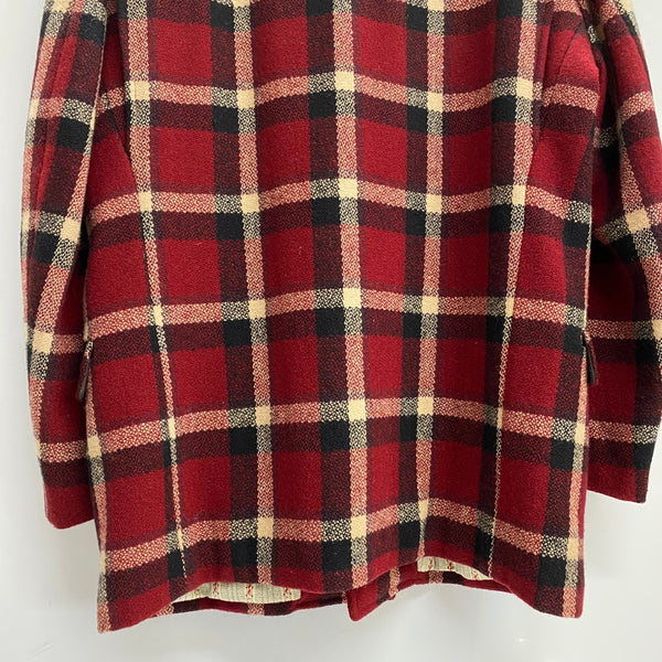 【曜日割引対象外】 ダブルアールエル RRL 90's Western York Tweed Check Half Coat 三つ星 ジャケット レッド Mサイズ 201MT-3835 VB